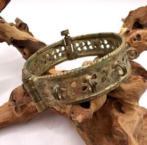 Antique North African Ethnic Hinged Charm Bracelet